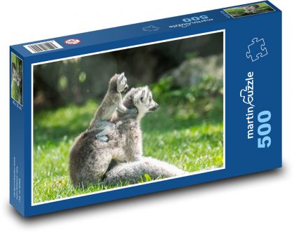 Lemur with cub - Puzzle of 500 pieces, size 46x30 cm 