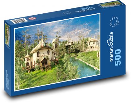 Wioska z bajki - Puzzle 500 elementów, rozmiar 46x30 cm