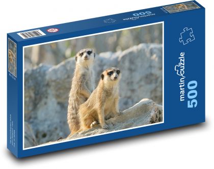 Surikaty na skale - Puzzle 500 dielikov, rozmer 46x30 cm 