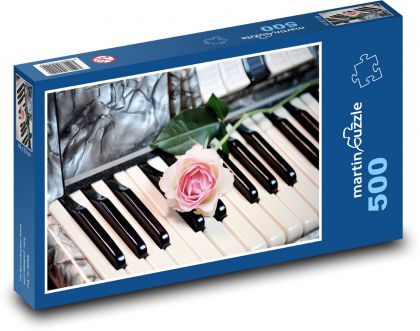 Akordeón - hudobný nástroj - Puzzle 500 dielikov, rozmer 46x30 cm 