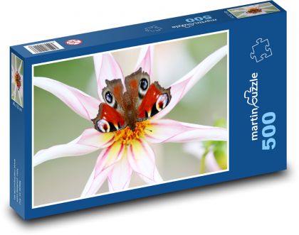 Motýľ na kvete - Puzzle 500 dielikov, rozmer 46x30 cm 