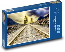 Západ slunce nad kolejemi Puzzle 500 - 46x30 cm
