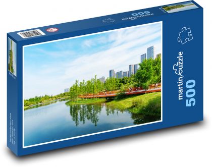 Ázia - Čcheng-tu, jazero - Puzzle 500 dielikov, rozmer 46x30 cm 