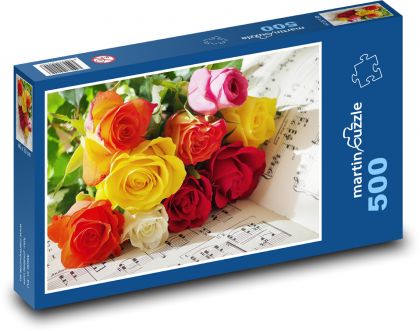Roses - bouquet - Puzzle of 500 pieces, size 46x30 cm 