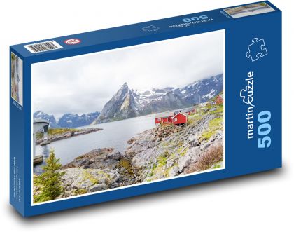 Jazero - hory, Nórsko - Puzzle 500 dielikov, rozmer 46x30 cm 