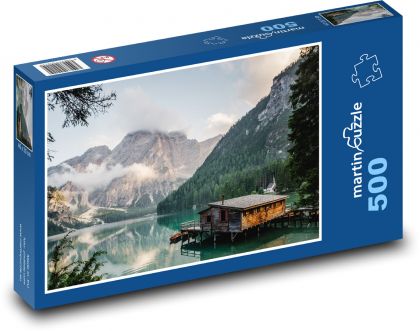 Jazerná chata - Puzzle 500 dielikov, rozmer 46x30 cm 