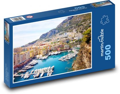 French Riviera - Yachts - Puzzle of 500 pieces, size 46x30 cm 