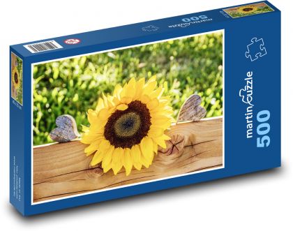Sunflower - Heart - Puzzle of 500 pieces, size 46x30 cm 