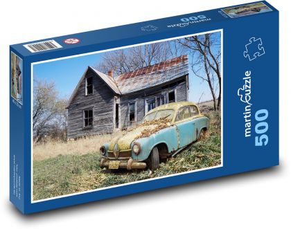 Zardzewiały samochód - Puzzle 500 elementów, rozmiar 46x30 cm
