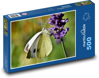Motýľ na levanduli - Puzzle 500 dielikov, rozmer 46x30 cm 