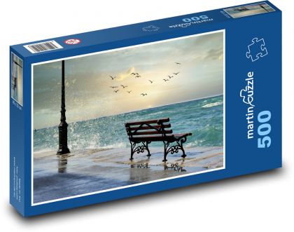 Waves off the Greek coast - Puzzle of 500 pieces, size 46x30 cm 