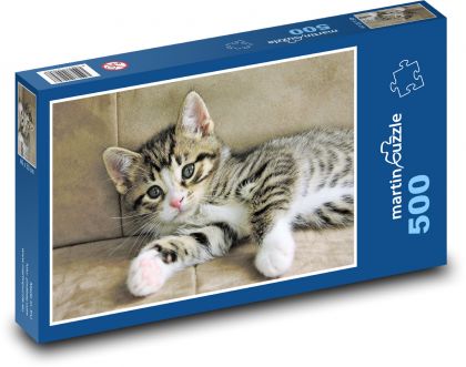 Kotek - pręgowany - Puzzle 500 elementów, rozmiar 46x30 cm