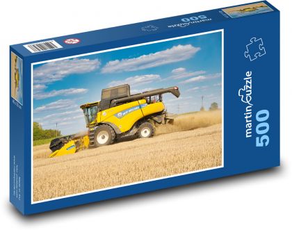 Kombajn zbożowy - zbiór pszenicy - Puzzle 500 elementów, rozmiar 46x30 cm