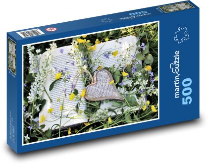 Jarní květiny - kniha - puzzle 500 dílků