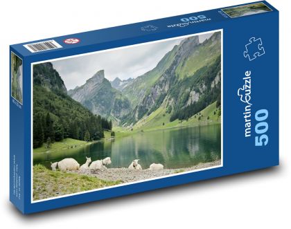 Górskie jezioro - Puzzle 500 elementów, rozmiar 46x30 cm