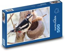 Strakapoud velký - pták Puzzle 500 - 46x30 cm