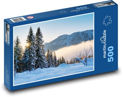 Zimní krajina - hory - Puzzle 500 dílků, rozměr 46x30 cm