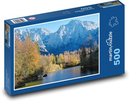 Podzim - jezero, hory - puzzle 500 dílků