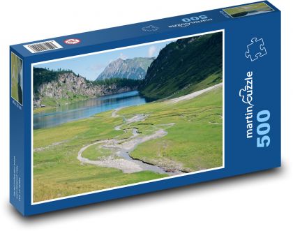 Górskie jezioro - Puzzle 500 elementów, rozmiar 46x30 cm