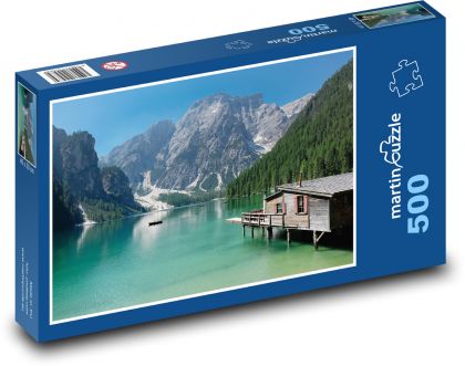 South Tyrol - lake, mountains - Puzzle of 500 pieces, size 46x30 cm 
