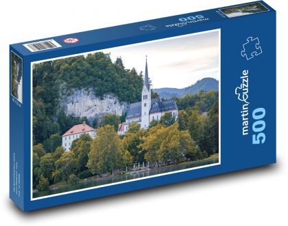 Slovenia - church, lake - Puzzle of 500 pieces, size 46x30 cm 