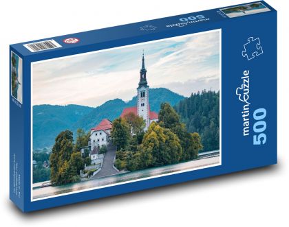 Slovenia - Lake Bled, church - Puzzle of 500 pieces, size 46x30 cm 