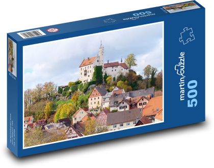Niemcy - zamek, miasto - Puzzle 500 elementów, rozmiar 46x30 cm