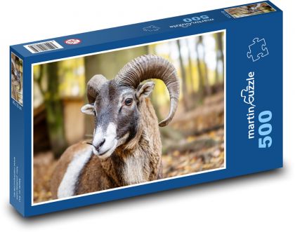 Mouflon w lesie - Puzzle 500 elementów, rozmiar 46x30 cm