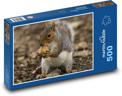 Wiewiórka z orzechem włoskim - Puzzle 500 elementów, rozmiar 46x30 cm