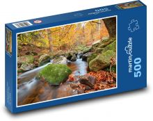 Řeka Ilz - podzimní krajina Puzzle 500 dílků - 46 x 30 cm