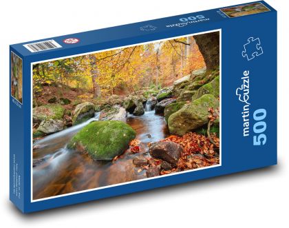 Řeka Ilz - podzimní krajina - puzzle 500 dílků