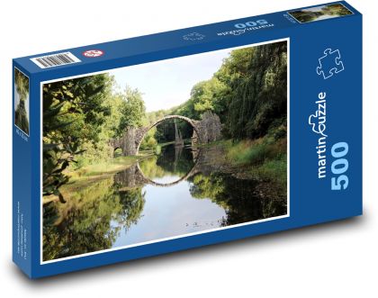 Most - jezioro, Niemcy - Puzzle 500 elementów, rozmiar 46x30 cm