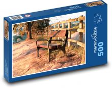 Lavička - západ slunce Puzzle 500 dílků - 46 x 30 cm