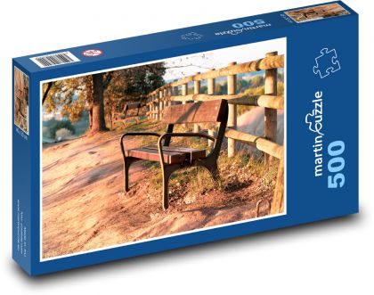Lavička - západ slunce - Puzzle 500 dílků, rozměr 46x30 cm