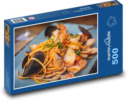 Italian food - seafood - Puzzle of 500 pieces, size 46x30 cm 