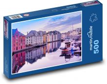 Norsko - přístav Puzzle 500 dílků - 46 x 30 cm