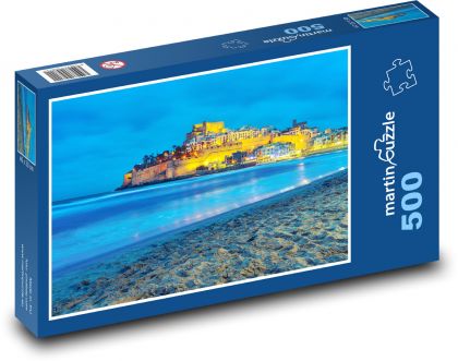 Španělsko - noční Peniscola - puzzle 500 dílků