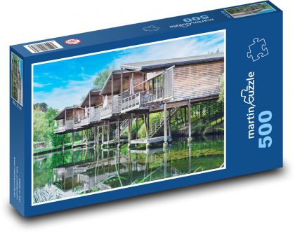 Vodní rezidence - domy - Puzzle 500 dílků, rozměr 46x30 cm