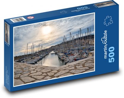 Port - statki - Puzzle 500 elementów, rozmiar 46x30 cm