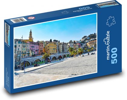 Francúzsko - mesto Menton - Puzzle 500 dielikov, rozmer 46x30 cm 