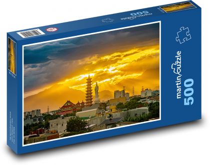 Vietnam - západ slunce - puzzle 500 dílků