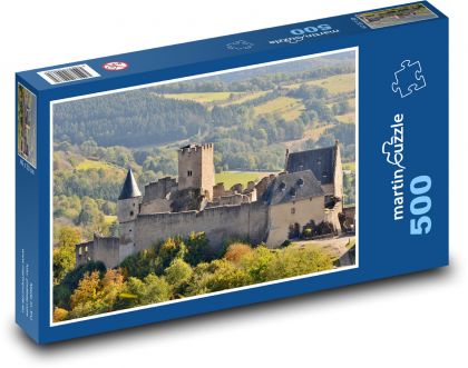 Luxembursko - hrad Bourscheid - Puzzle 500 dielikov, rozmer 46x30 cm 