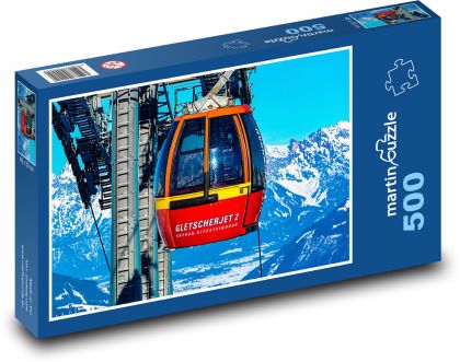 Mountains - cable car - Puzzle of 500 pieces, size 46x30 cm 