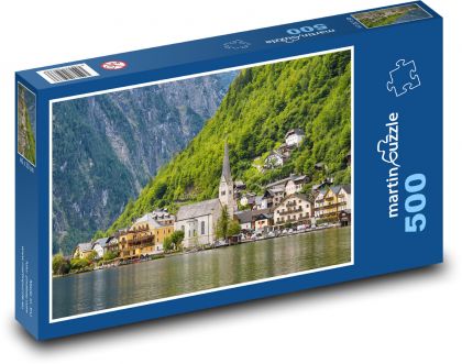 Rakousko - jezero - Puzzle 500 dílků, rozměr 46x30 cm