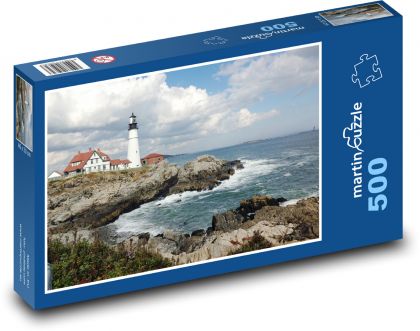 Maják - pobřeží Anglie - puzzle 500 dílků