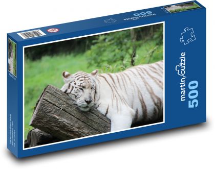 Sleeping white tiger - Puzzle of 500 pieces, size 46x30 cm 