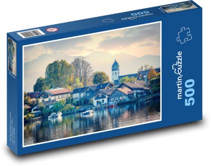 Nemecká dedina - západ slnka - Puzzle 500 dielikov, rozmer 46x30 cm 