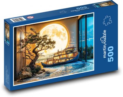The Ship and the Shining Moon - Puzzle of 500 pieces, size 46x30 cm 