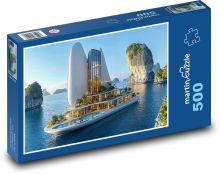 Luksusowy jacht na morzu Puzzle 500 elementów - 46x30 cm