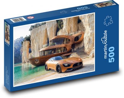 Luxusauto am Strand - Puzzle - 500 Teile